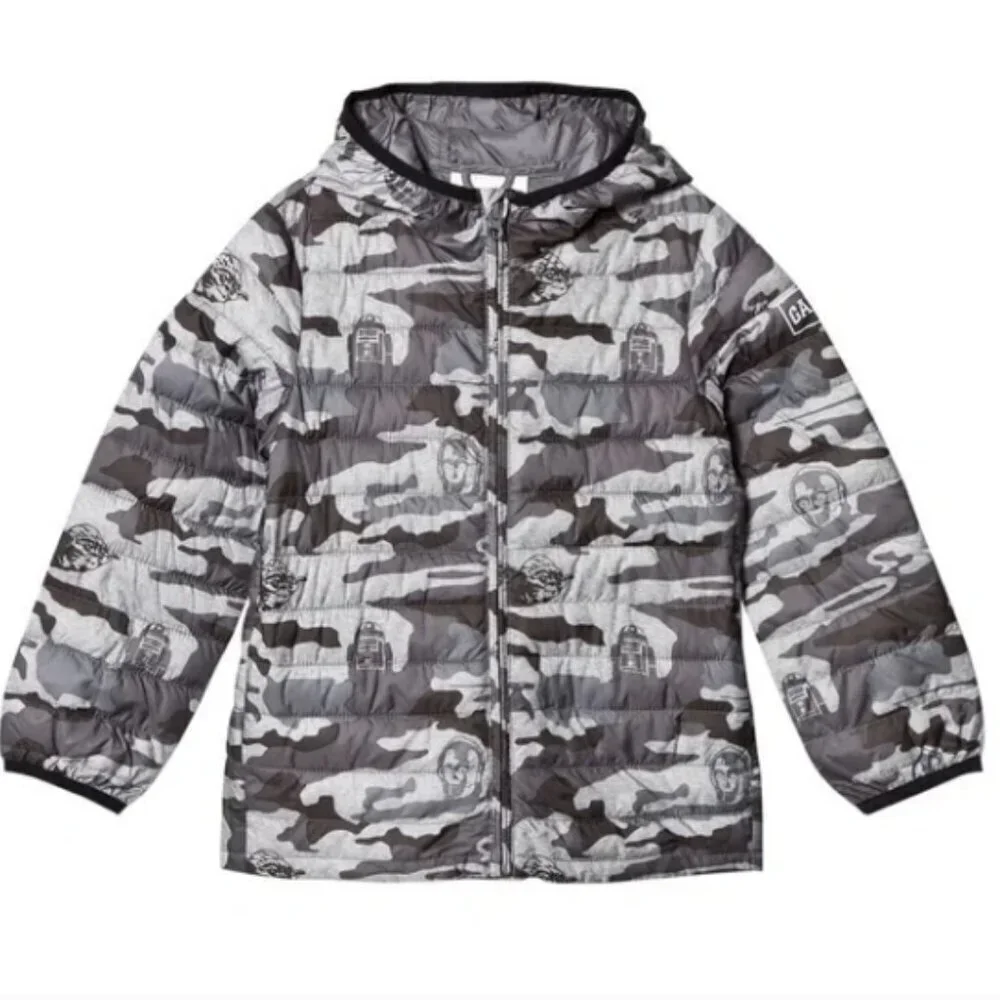 GAP x Star Wars GREY CAMO STAR WARS™ COLDCONTROL LITE PUFFER JACKET Large husky